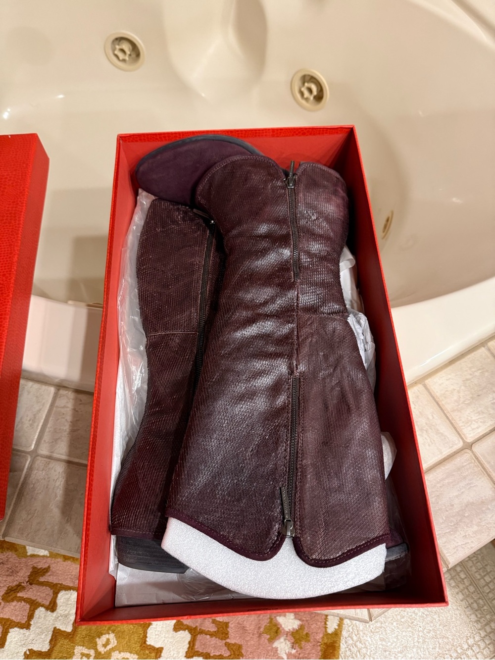 Donald J. Pliner Chianti/Burgundy Knee-High Leather Boots